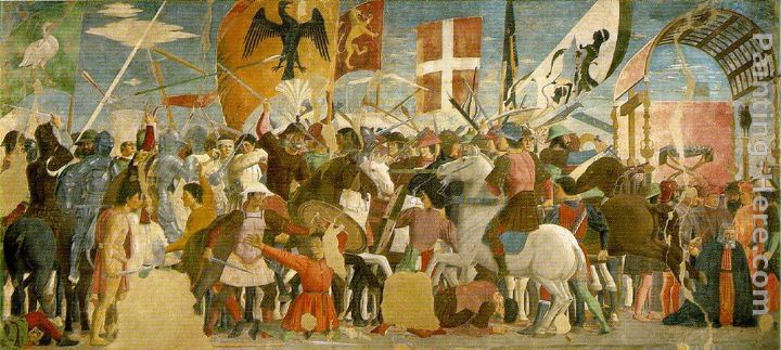 Battle between Heraclius and Chosroes painting - Piero della Francesca Battle between Heraclius and Chosroes art painting